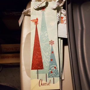 Epic Products Mini Gift Bags - Blue Trees "Cheers", Set of 7 New with Tag